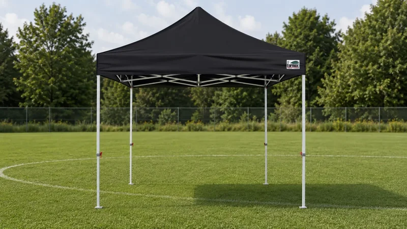 10 by 10 foot pop-up canopy tent for tournament shade and shelter — Sideline Society rental