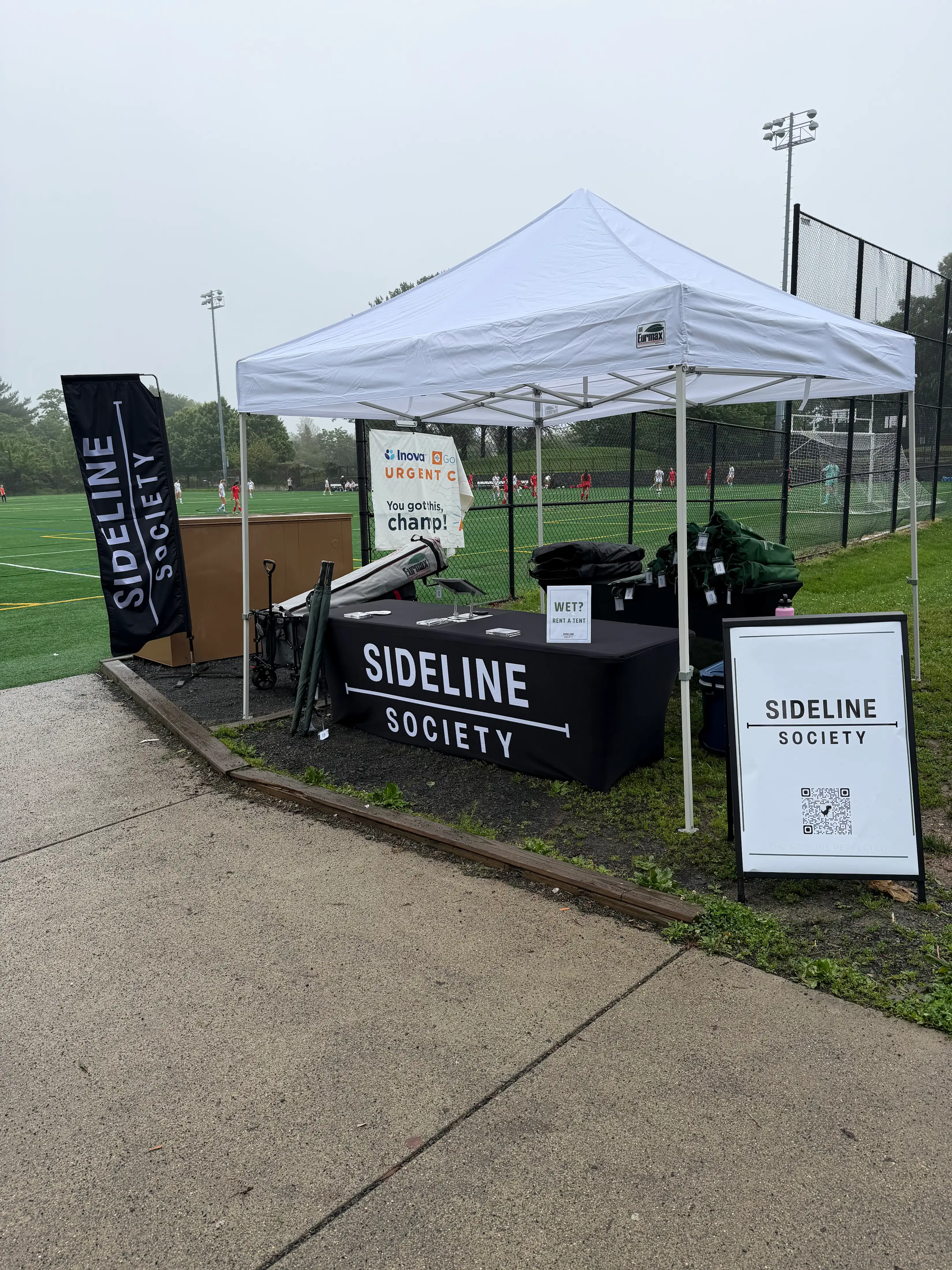 Sideline Society headquarters booth at the Cannon Cup 2026 Memorial Day weekend tournament