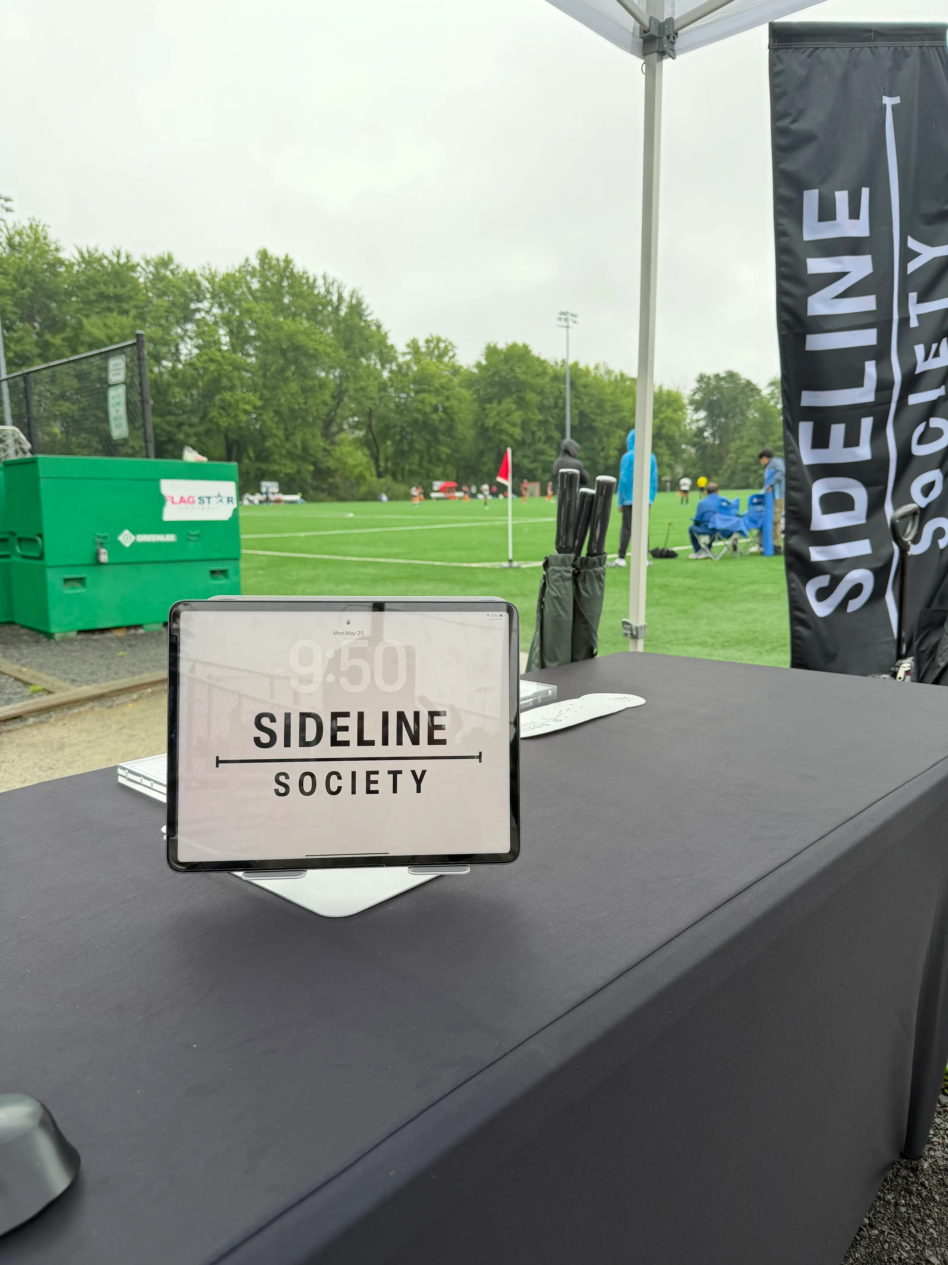 Sideline Society gear and branding at Cannon Cup 2026 VSA youth soccer tournament