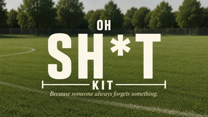 Oh Sh*t Kit — first aid kit, shin guards, soccer socks, blister pads, athletic tape, and electrolyte packet