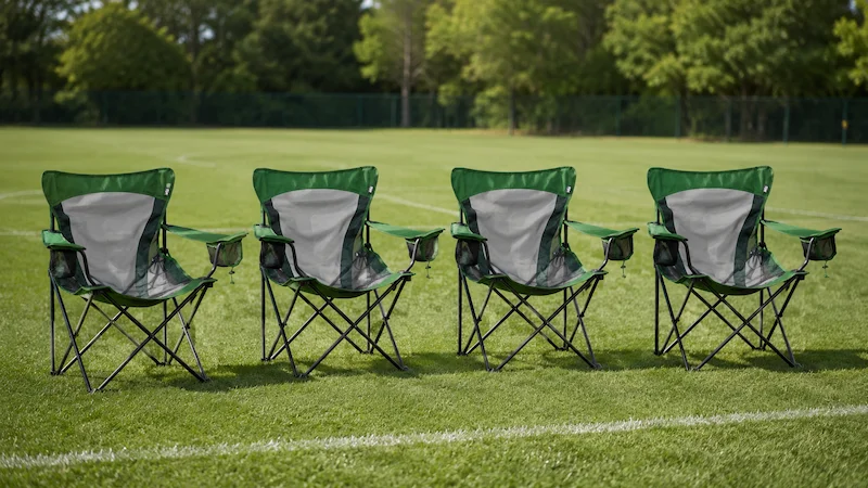 The Sideline Support — 4 chairs arranged on a tournament field
