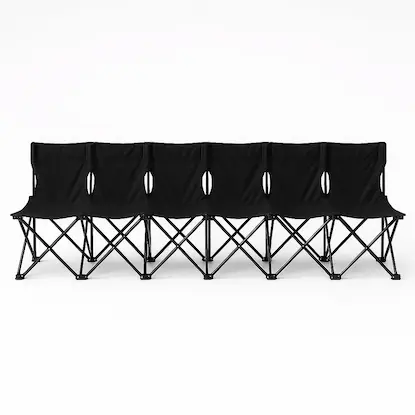 Six-seat folding team bench for player breaks between games