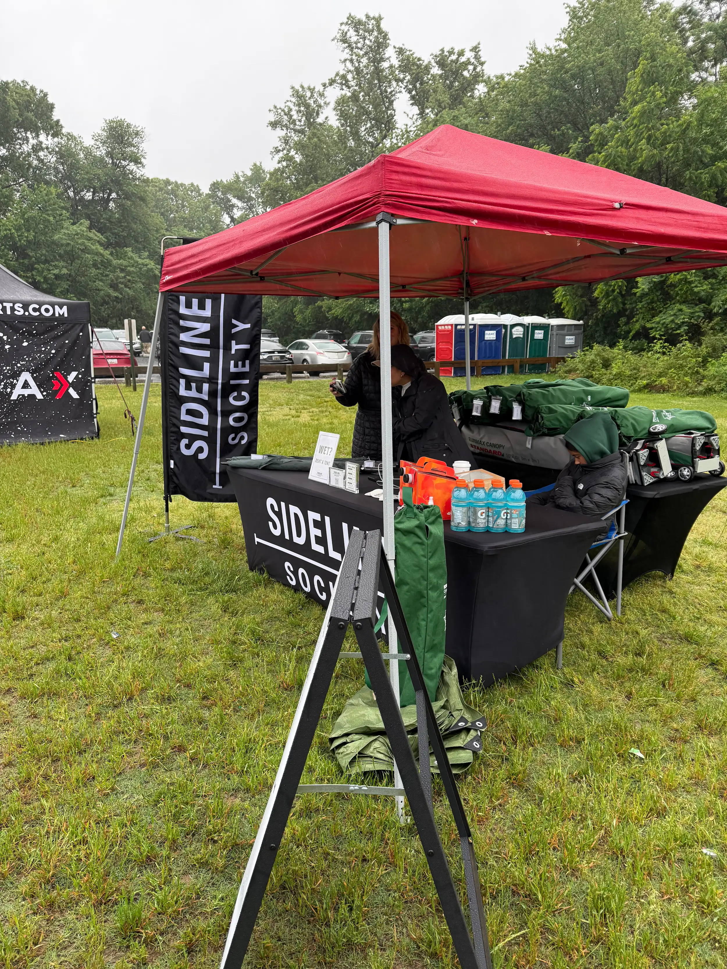 Sideline Society gear and branding at The Virginian 2026 elite soccer tournament